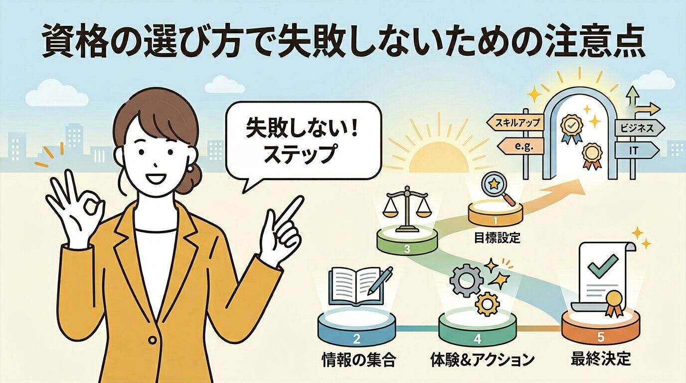 資格の選び方で失敗しないための注意点を5つのステップで解説