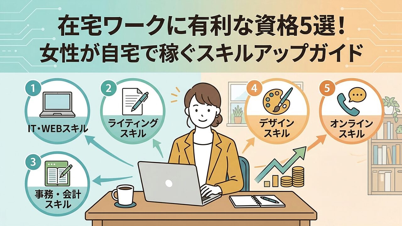 在宅ワークに有利な資格5選！女性が自宅で稼ぐためのスキルアップガイド